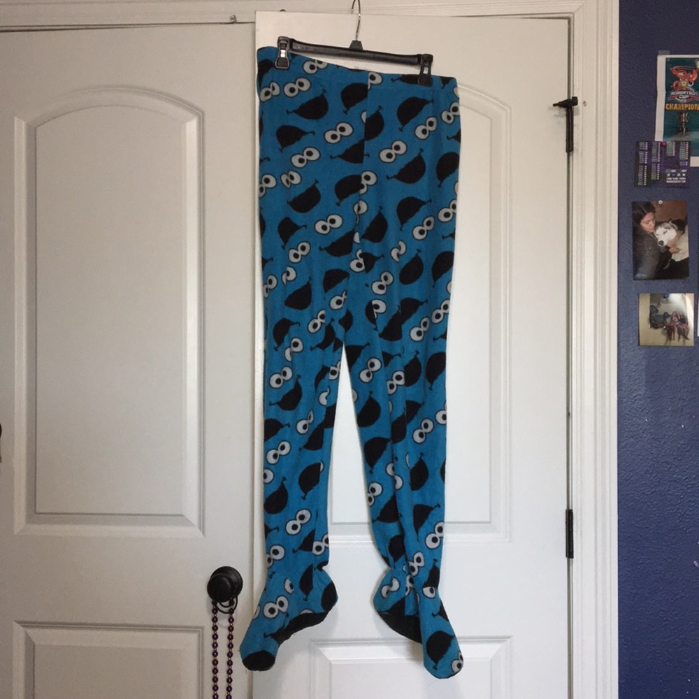 Cookie monster footie pajamas